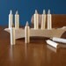 Modern Style Hanukkah Menorah in Wood The Family Heirloom by Little Alouette 10 piece set