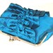 Ruffle Clutch in Peacock Blue Silk Dupioni