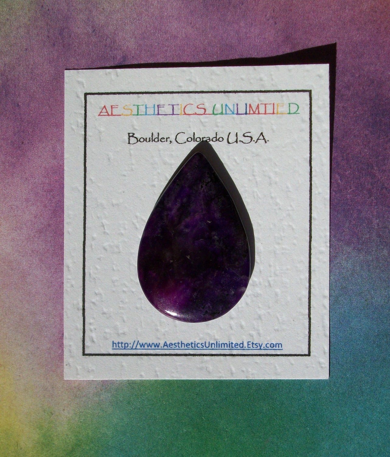 SUGILITE 19 ct Top Grade Drop Shaped Cabochon From South Africa Rare Natural Gemstone