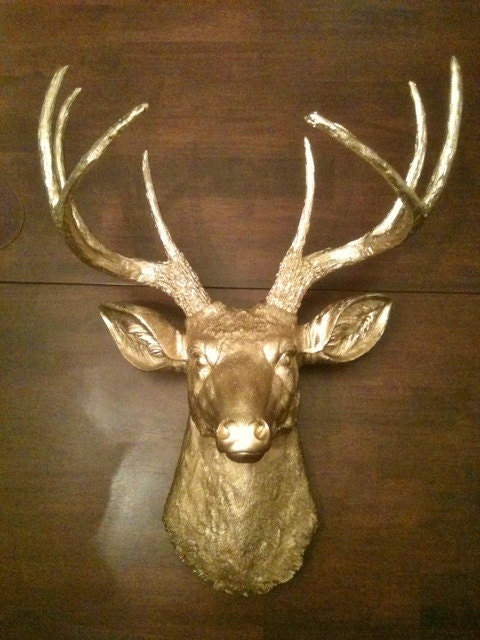 Gold Faux Deer Head Mount