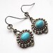Boho Jewelry , Wire Wrapped Turquoise Earrings