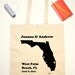 Tote Bag Wedding Favor- Florida State Silhouette Illustration