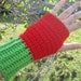 SALE Strawberry Pickings Red and Green Fingerless by PinkFrog4U from etsy.com