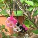Black and Hot Pink Glam Skull Cell Phone Charm by PinkFrog4U