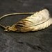 Gold Feather Bracelet ,Unique Long Gold Feather Bracelet , MADE TO ORDER