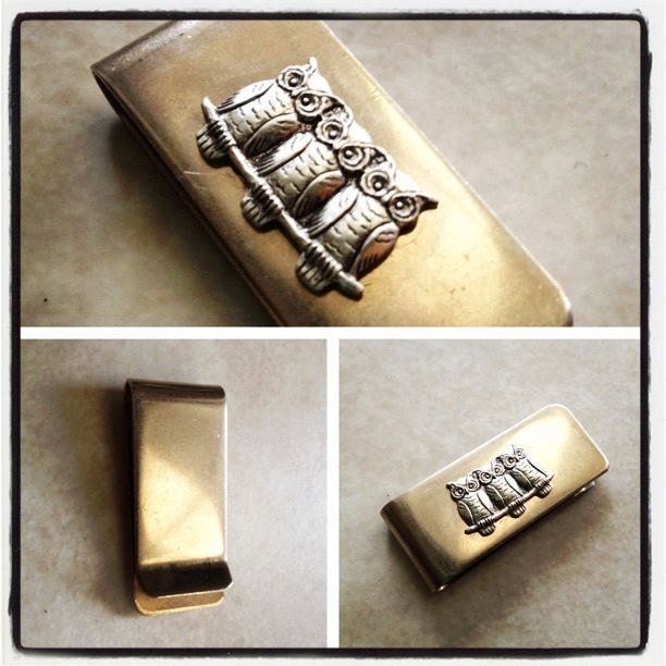 Three Little Owls Money Clip - Made in USA findings