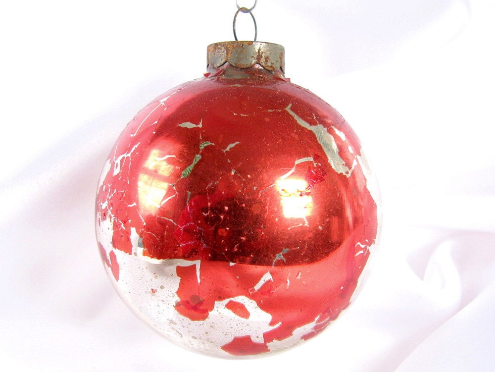 Vintage Large Dark Red Christmas Ornament