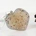 Heart  Pendant, Druzy, Beautiful Gray Brown Taupe Brazilian Hand Carved Gemstone Inv. 406