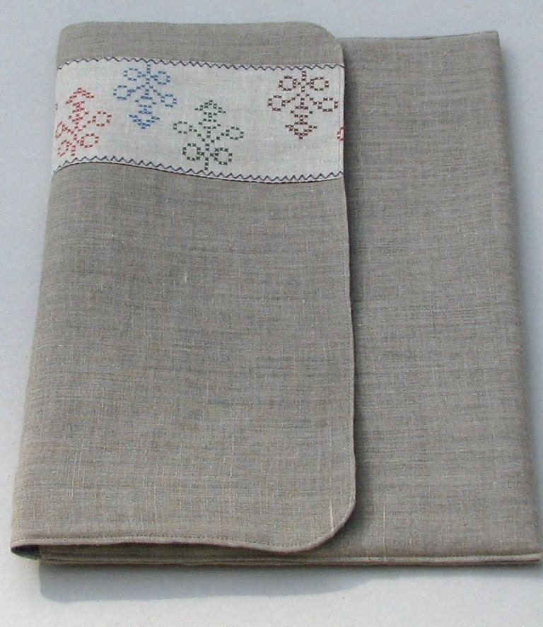 Linen Laptop sleeve- Ornaments Nationales-17 inches Macbook Pro