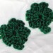 Crocheted Hair Clippie hair clip hair bow pair - green shamrocks by hamburke