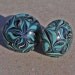 Lampwork Glass Drawer Pull Set of 2, Sparkling Blue, Aqua and Black