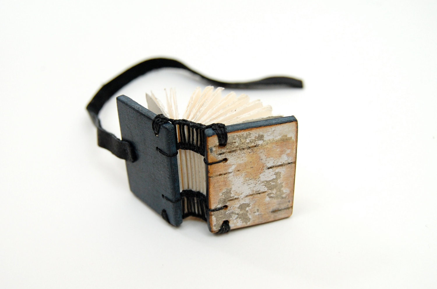 mini birch journal - small handmade wood book - woodland rustic