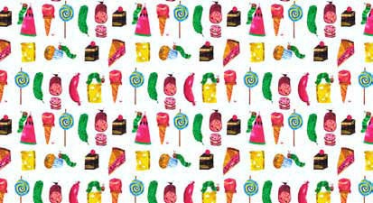 The Very Hungry Caterpillar Encore Food Fabric by Eric Carle