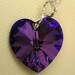 Crystal Heart Necklace - Sterling Silver - Swarovski Purple Blue Violet - Crystal Pendant