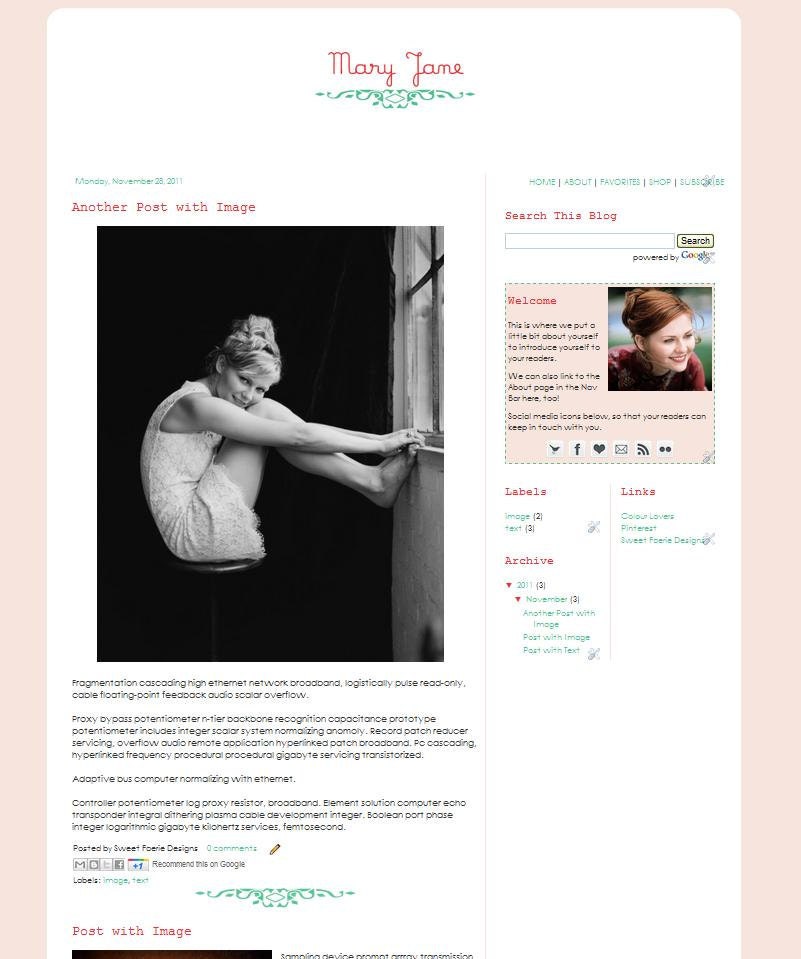 Mary Jane - Blogger Template