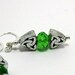 Celtic Knot Drop Earrings Sterling w Green Crystal  - Past, Present, Future