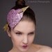 Pink Heart Fascinator, Pink and Gold, Cupids hearts