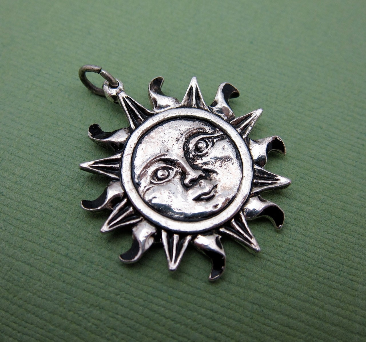 Vintage Sun Pendant or Charm
