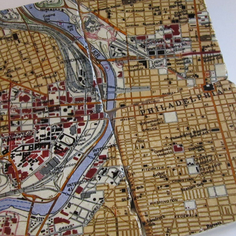 Philly Map Coasters