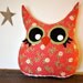 owl decor pillow, stuffed owl, 5 orange potatoes