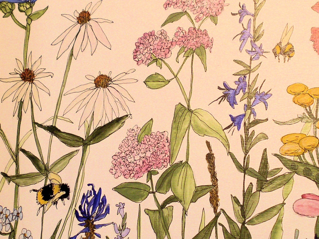 Painted Furniture Farmhouse Wood Tray with Wildflowers on White Background