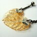 Warm Gold Transparent Leaf Post Earrings