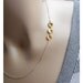 3 gold hearts ,Personalized Sterling silver chain  , Sideways Initial Necklace - Sisters , best friends , moms , grandma necklace