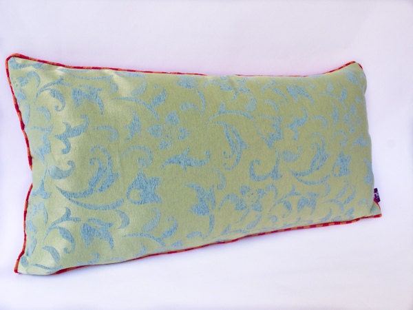 Silk "Indochina" Pillow -- Designer Decorative Pillow -- Accent Pillow 14x24 --30X60