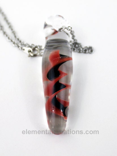 Long Helix Glass Pendant