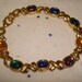 Vintage Gold Tone Bracelet with Multi Colored Stones