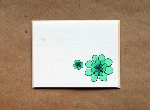 Succulent Monogram Stationery