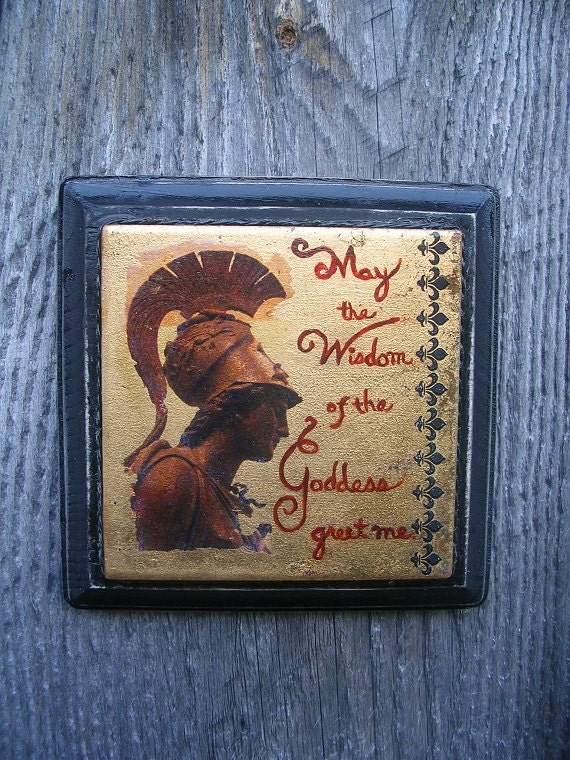Wiccan Goddess Athena Tile Wall Decor