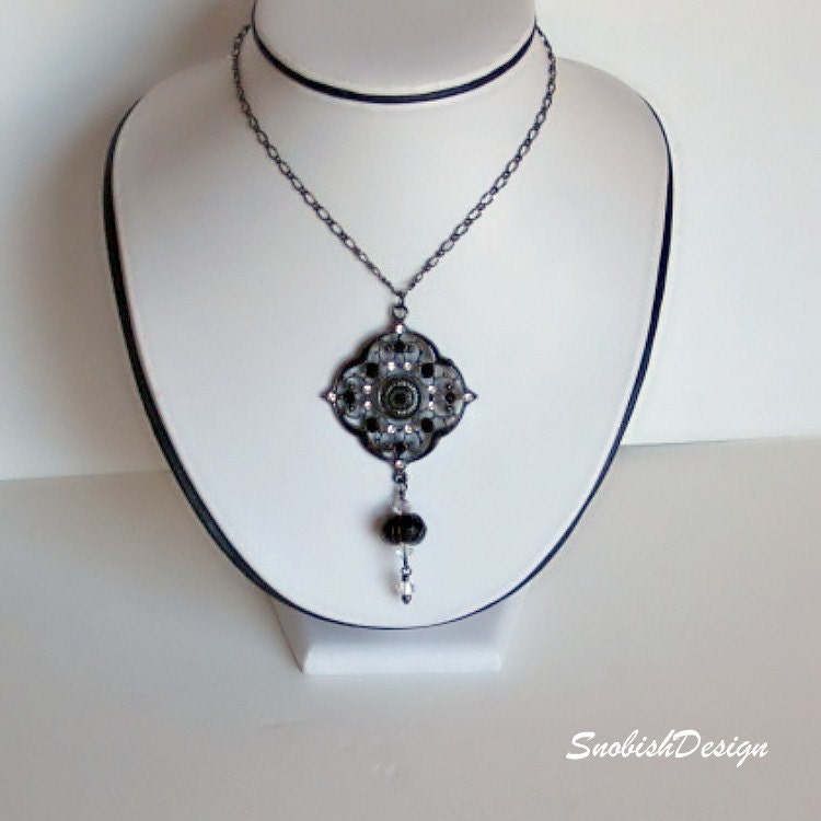 Swarovski Jewelry Pendant Necklace Victorian Era by SnobishDesign from etsy.com