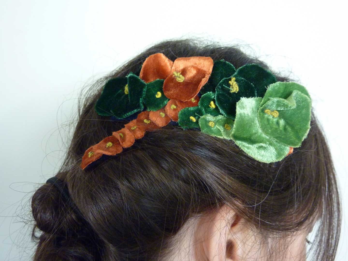 Vintage 1940s Hair Slide Comb from Vintage Velvet made from Original 1940s Patterns