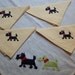 So Adorable: Vintage Whimsical Mid Century Scotty Dogs Yellow LINEN NAPKINS and TABLECLOTH