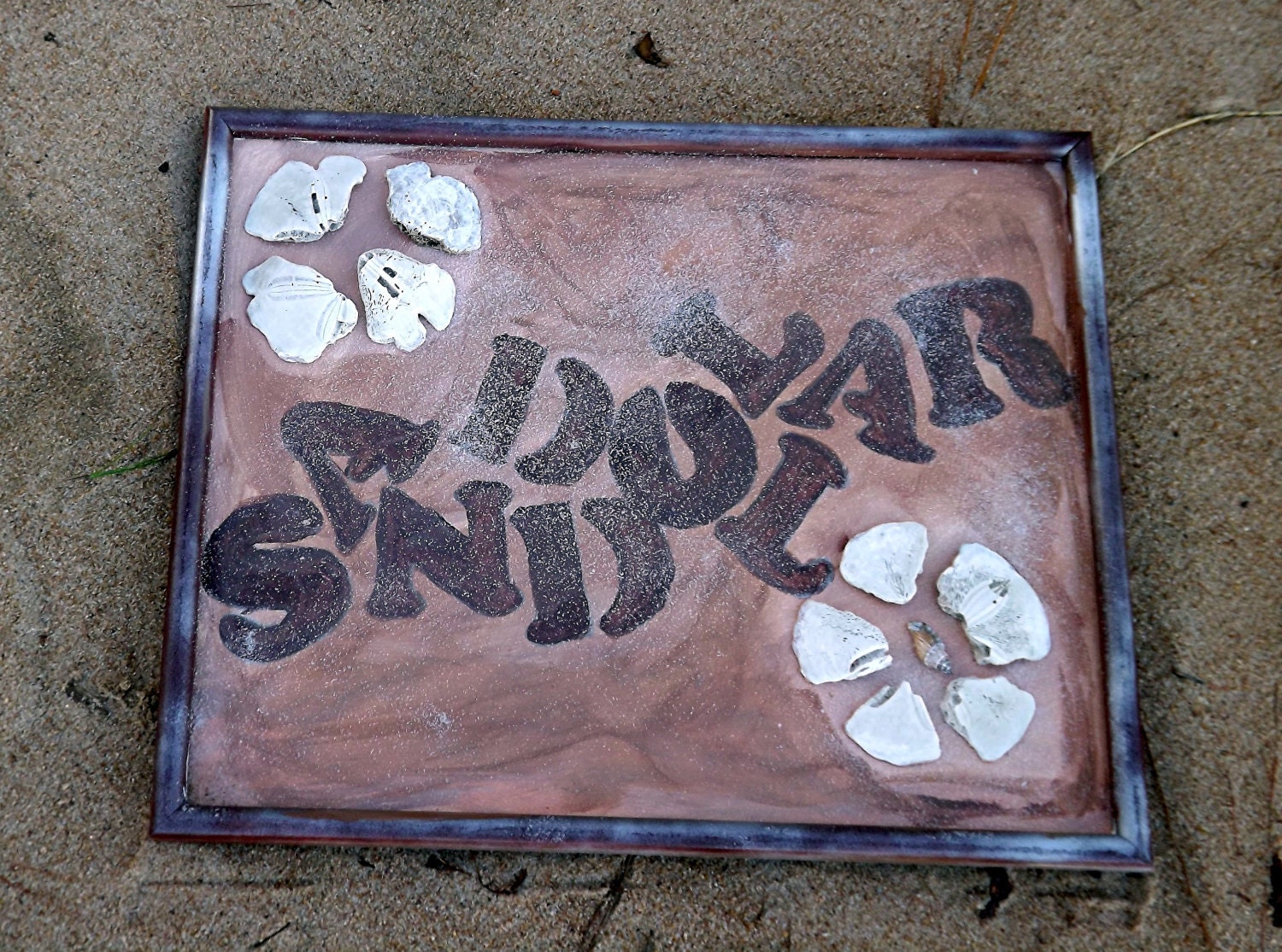 Handmade Sandollar Mixed Media Art