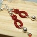 Tatted earrings Red Drops with Sterling beads