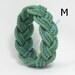 Turk's Head Sailor Knot Bracelet in Green Cotton  size medium