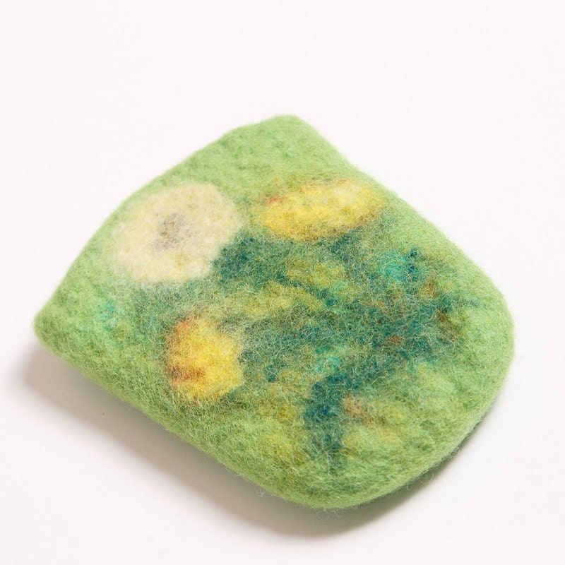 Felted cell phone case Dandelions