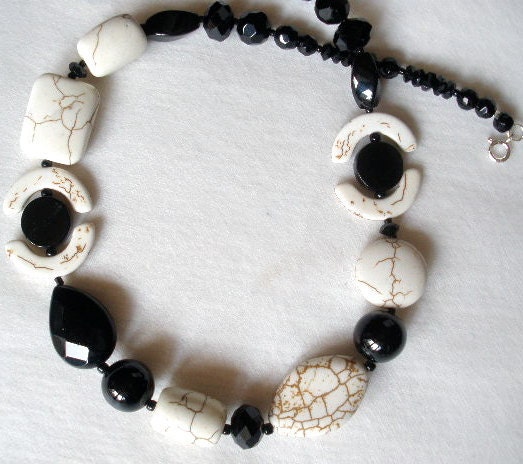 Black Onyx and White Howlite Necklace