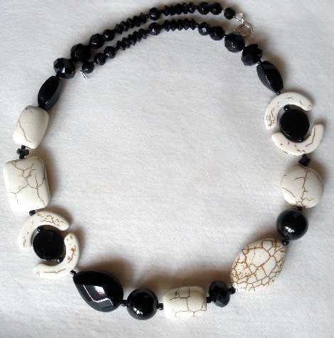 Black Onyx and White Howlite Necklace