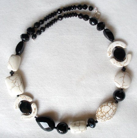 Black Onyx and White Howlite Necklace