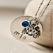 Princess Personalized Hand Stamped Sterling Silver Necklace with Swarovski Birthstone and Pumpkin Carriage