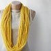 Yellow crochet scarf - infinity chunky wool -  Winter accessories Spring fashion