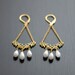 White Chandelier earrings - White coral earrings - White and gold earrings - Ocean inspired jewelry - unique bridal jewelry