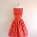 Size UK 12 (US 8-10) - Red Linen Tiffany Prom Dress - made by Dig For Victory
