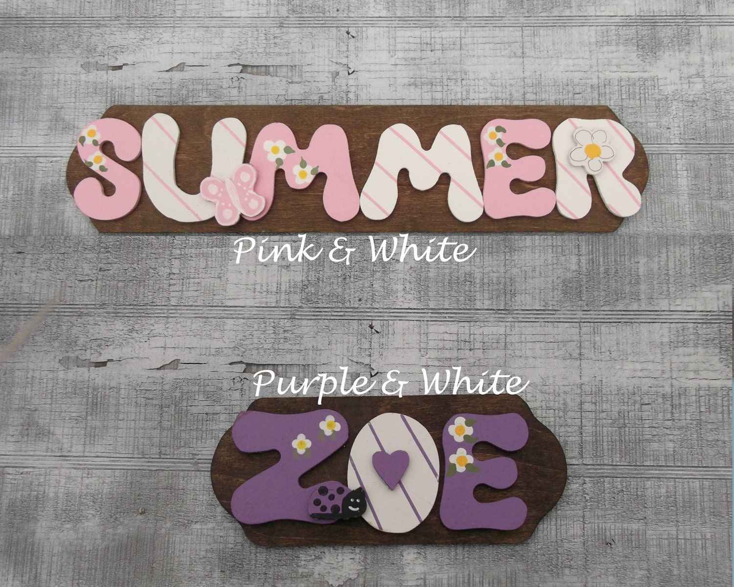 Girls Long Name sign, 9 to 11 letters, 1 price not per letter, many colors to choose from, Handpainted