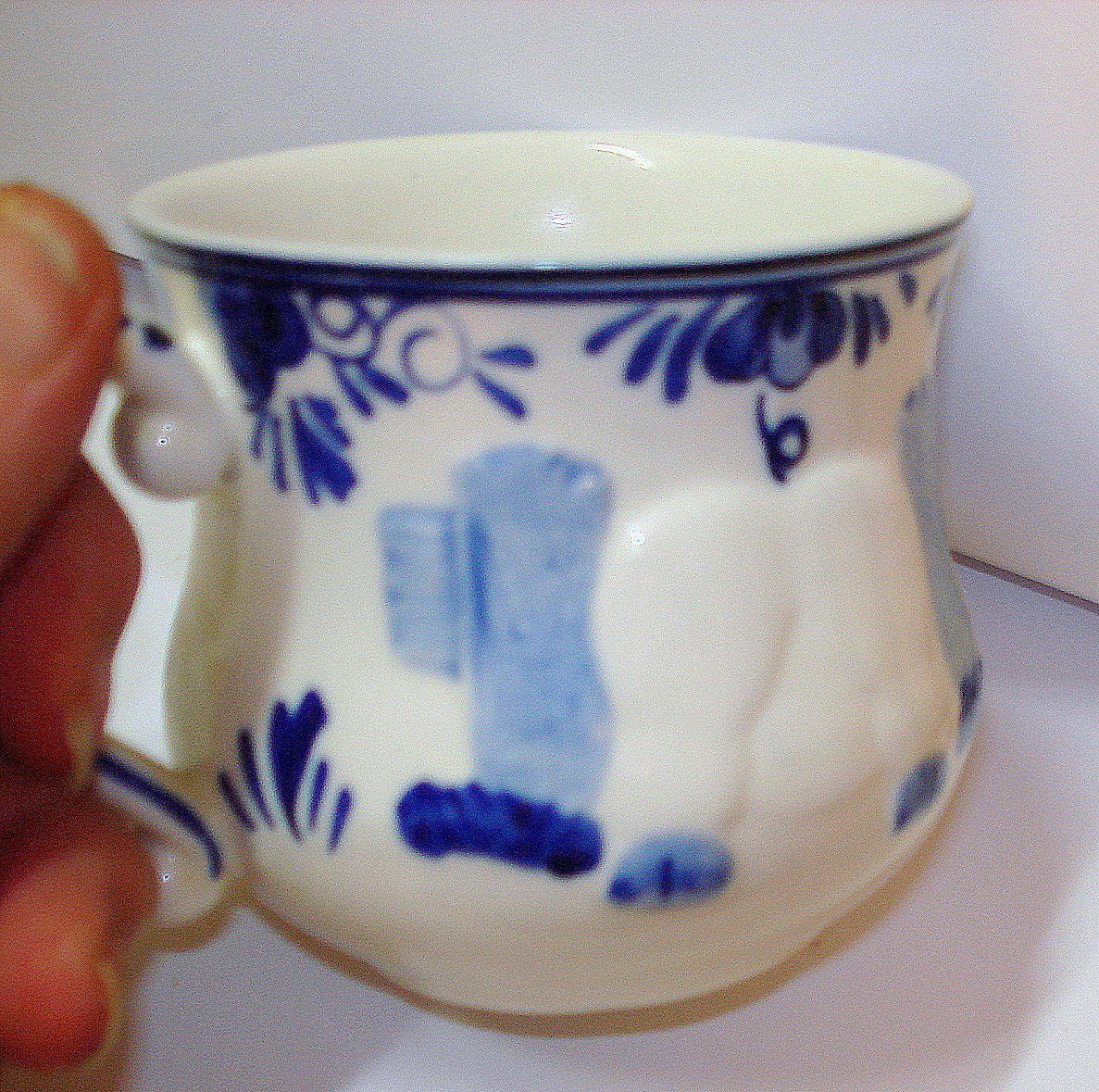 Vintage 'Piggie" Cups, Delft Blue Chinaware