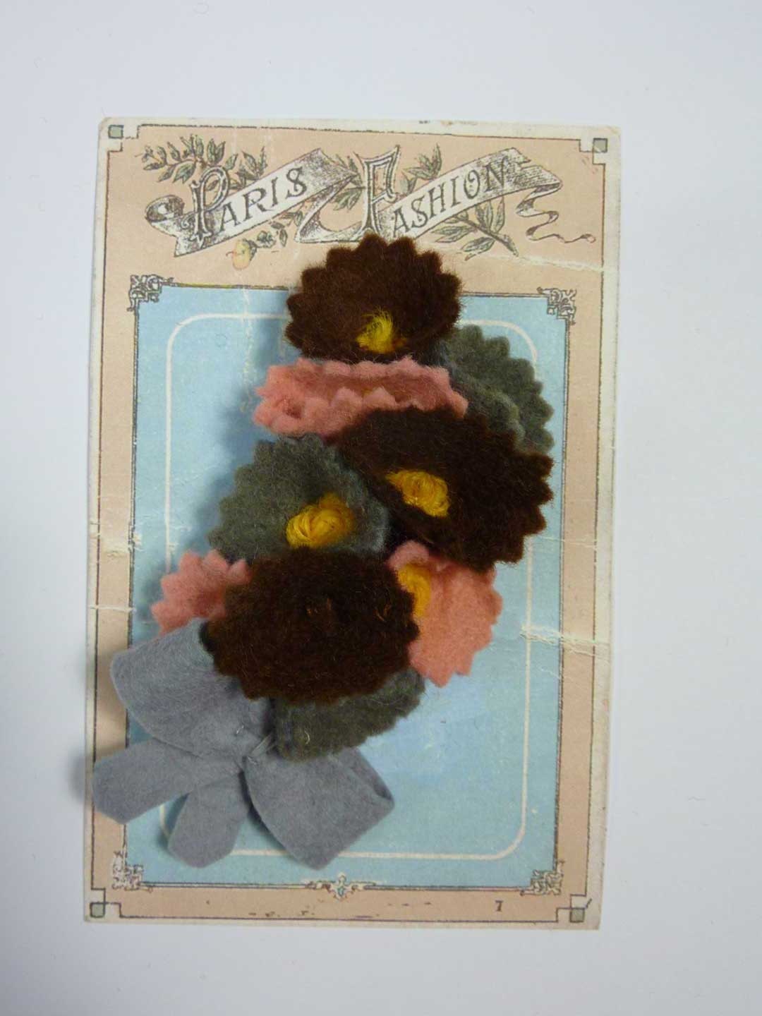 Vintage 1940s Felt Corsage  Brooch from Vintage Felt  made from Original 1940s Patterns
