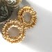 Yellow Gold earring studs, handmade silver  earrings with 24k yellow goldplate